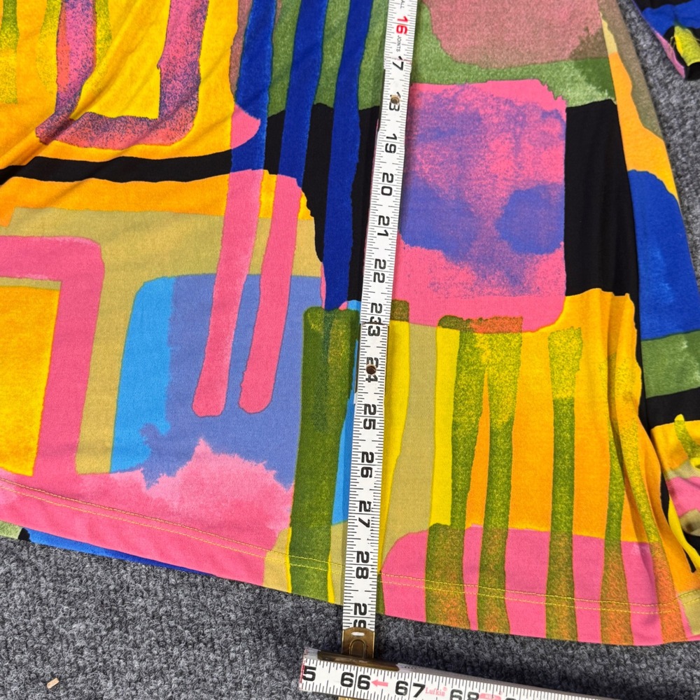 Artex Fashions Abstract Geometric Tunic Women Small Multicolor Cold Shoulder Art - Picture 5 of 8